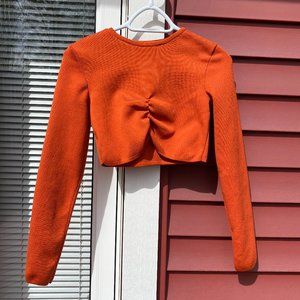 Zara orange knit crop top